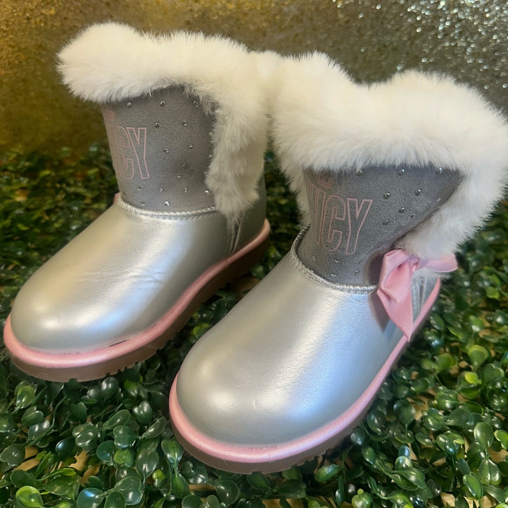 Juicy Couture Silver and Pink Kids Boots